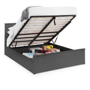 Maine Ottoman Storage 135cm Double Bed - Anthracite - Living with Luxury