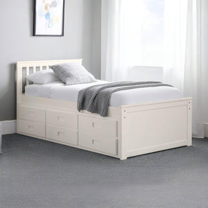MAISIE BED WITH UNDERBED AND DRAWERS - SURF WHITE - Living with Luxury