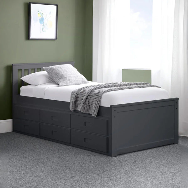 Maisie Bed With Underbed And Drawers Anthracite - Living with Luxury