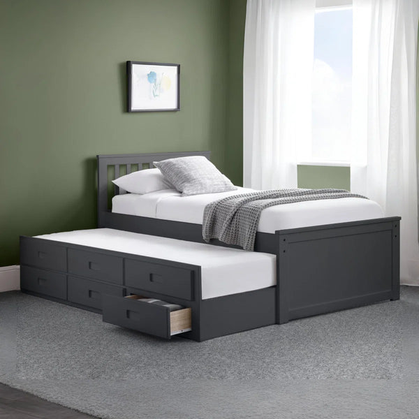 Maisie Bed With Underbed And Drawers Anthracite - Living with Luxury