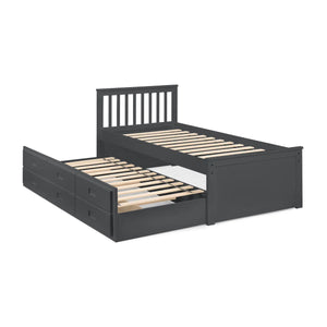 Maisie Bed With Underbed And Drawers Anthracite - Living with Luxury
