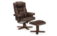MALMO MASSAGE RECLINER & STOOL BROWN - Living with Luxury