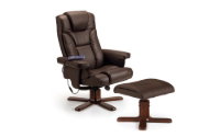MALMO MASSAGE RECLINER & STOOL BROWN - Living with Luxury