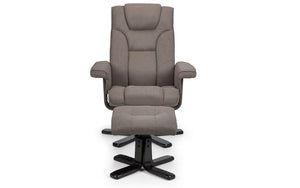 MALMO SWIVEL RECLINER & STOOL - GREY - Living with Luxury