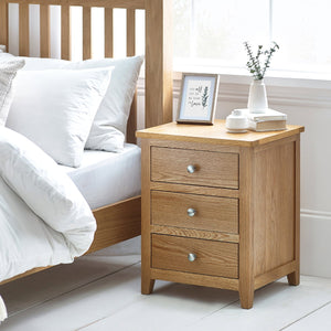 MALLORY 3 DRAWER BEDSIDE - FSC MIX 70% (INT-COC-002320) - Living with Luxury