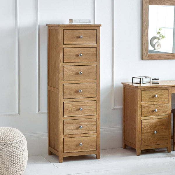 MALLORY 7 DRAWER NARROW CHEST - FSC MIX 70% (INT-COC-002320) - Living with Luxury