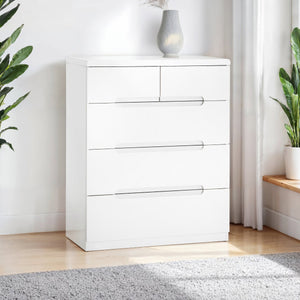 MANHATTAN 3+2 DRAWER CHEST - WHITE - Living with Luxury