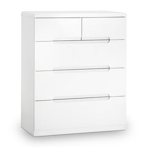 MANHATTAN 3+2 DRAWER CHEST - WHITE - Living with Luxury