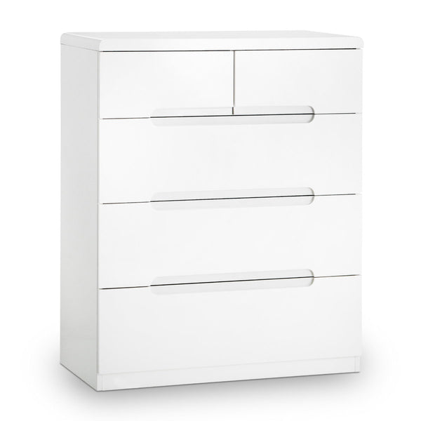 MANHATTAN 3+2 DRAWER CHEST - WHITE - Living with Luxury
