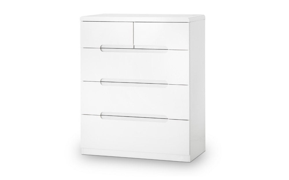 MANHATTAN 3+2 DRAWER CHEST - WHITE - Living with Luxury