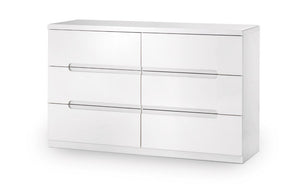 MANHATTAN 6 DRAWER WIDE CHEST - WHITE - Living with Luxury