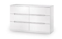 MANHATTAN 6 DRAWER WIDE CHEST - WHITE - Living with Luxury