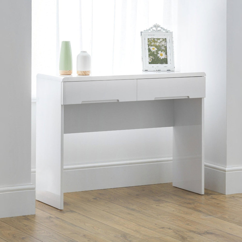 MANHATTAN DRESSING TABLE WITH 2 DRAWERS - WHITE - Living with Luxury