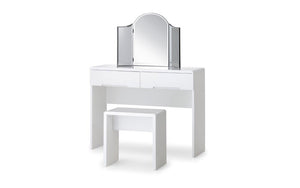 MANHATTAN DRESSING STOOL - WHITE - Living with Luxury