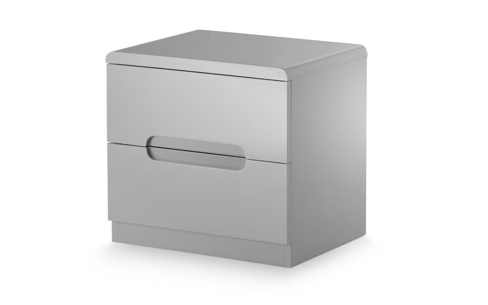 MANHATTAN 2 DRAWER BEDSIDE - GREY - Living with Luxury