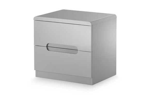 MANHATTAN 2 DRAWER BEDSIDE - GREY - Living with Luxury