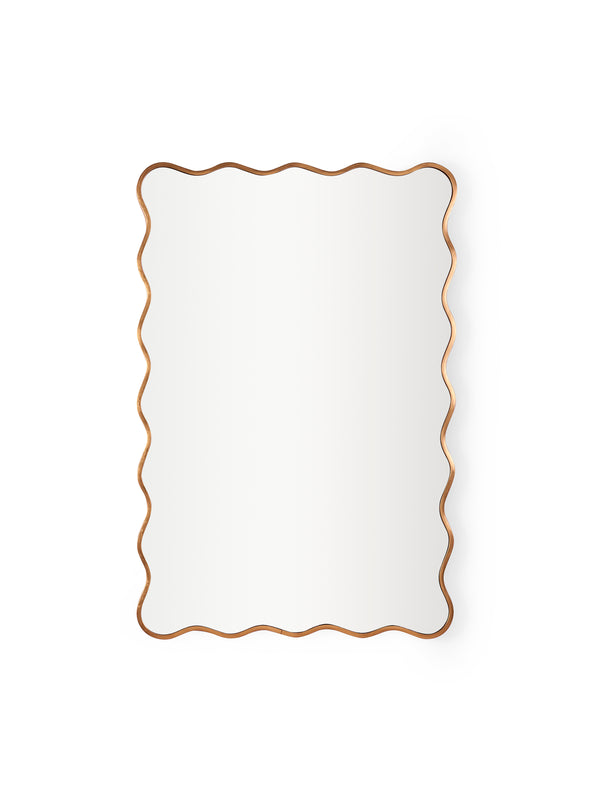 Stevie Wavy Edge Wall Mirror - Gold - Living with Luxury