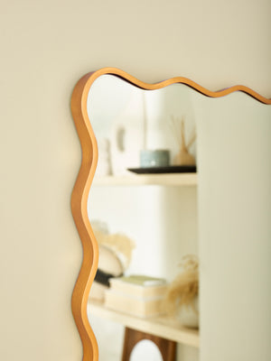 Stevie Wavy Edge Wall Mirror - Gold - Living with Luxury