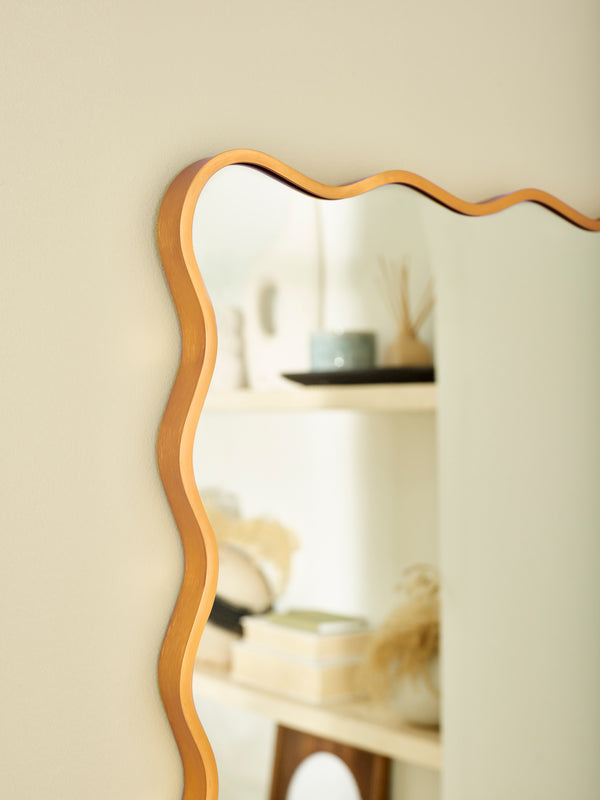 Stevie Wavy Edge Wall Mirror - Gold - Living with Luxury