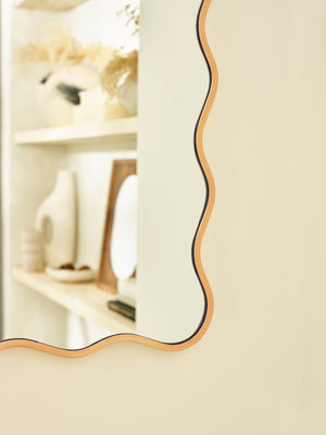Stevie Wavy Edge Wall Mirror - Gold - Living with Luxury