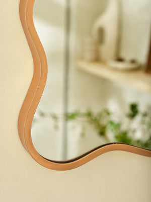 Stevie Wavy Edge Wall Mirror - Gold - Living with Luxury