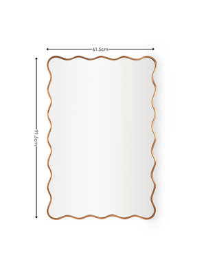 Stevie Wavy Edge Wall Mirror - Gold - Living with Luxury