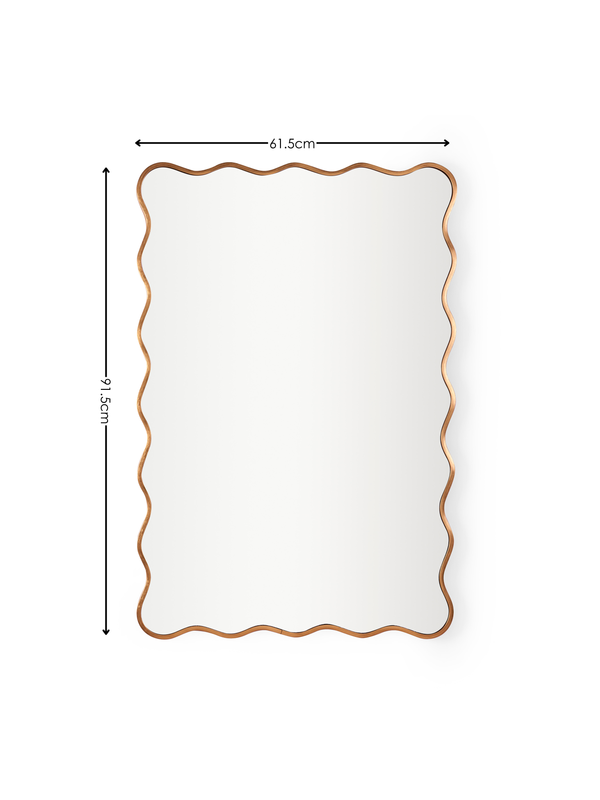 Stevie Wavy Edge Wall Mirror - Gold - Living with Luxury