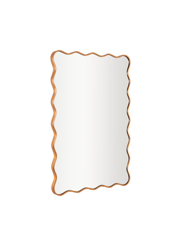 Stevie Wavy Edge Wall Mirror - Gold - Living with Luxury
