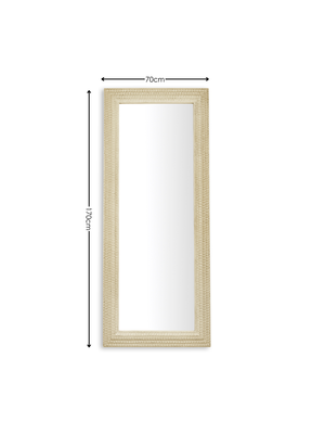 Alanis Full Length Rectangular Leaner Mirror - White - Living with Luxury