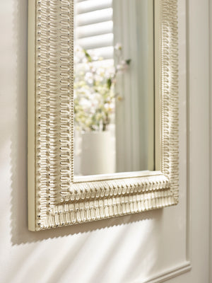 Alanis Rectangular Wall Mirror - White - Living with Luxury