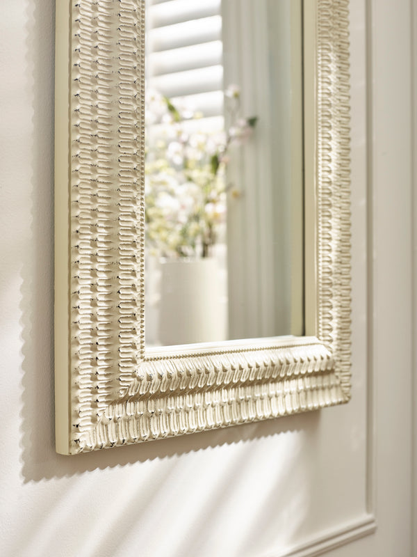 Alanis Rectangular Wall Mirror - White - Living with Luxury
