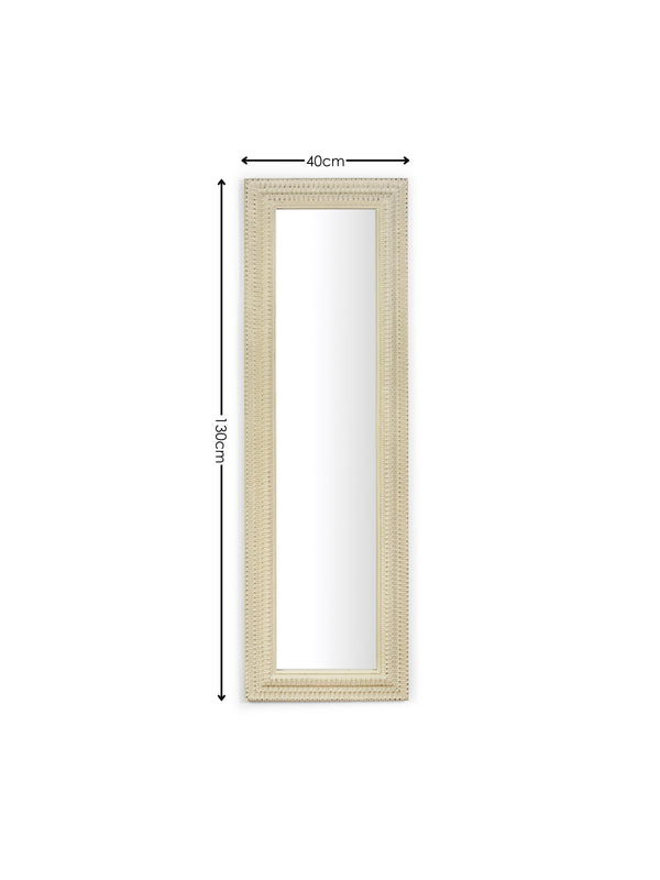 Alanis Rectangular Wall Mirror - White - Living with Luxury