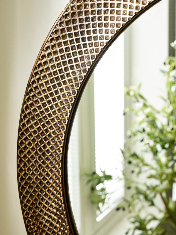Iggy Round Wall Mirror - Brass Effect - Living with Luxury