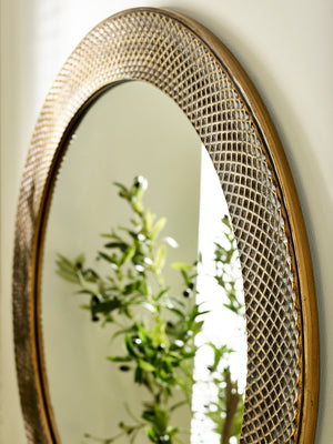 Iggy Round Wall Mirror - Brass Effect - Living with Luxury