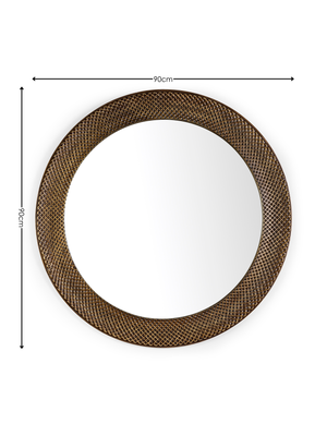 Iggy Round Wall Mirror - Brass Effect - Living with Luxury