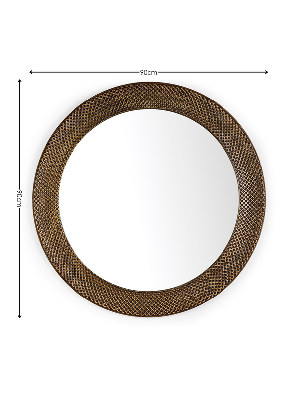 Iggy Round Wall Mirror - Brass Effect - Living with Luxury