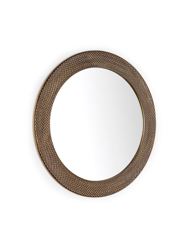 Iggy Round Wall Mirror - Brass Effect - Living with Luxury
