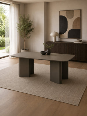 Moro Rectangular 6 Seater Dining Table - Matt Chocolate Brown - Living with Luxury