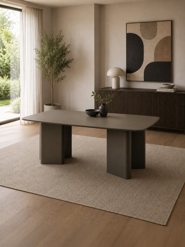 Moro Rectangular 6 Seater Dining Table - Matt Chocolate Brown - Living with Luxury