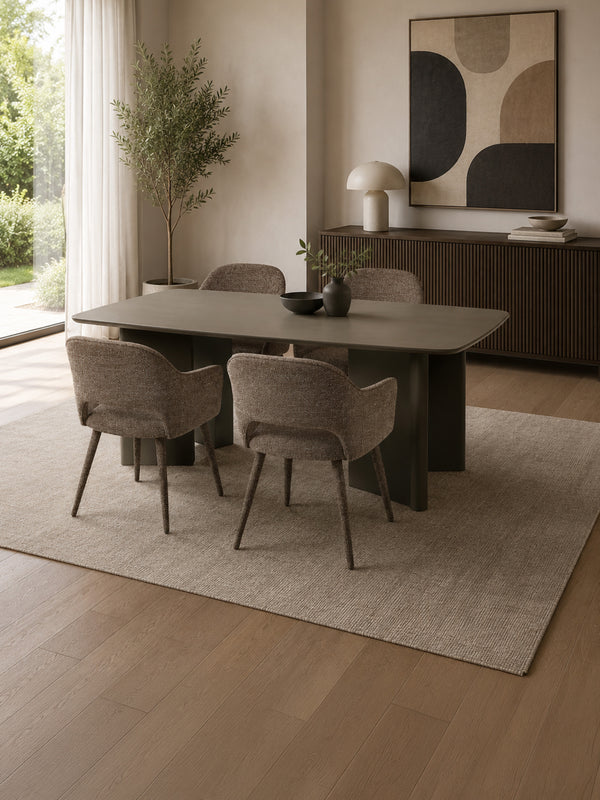 Moro Rectangular 6 Seater Dining Table - Matt Chocolate Brown - Living with Luxury