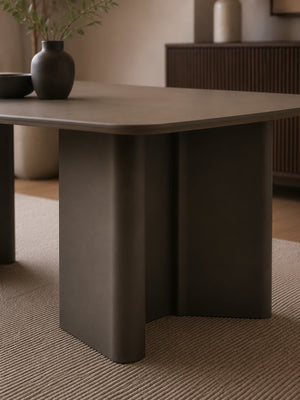 Moro Rectangular 6 Seater Dining Table - Matt Chocolate Brown - Living with Luxury