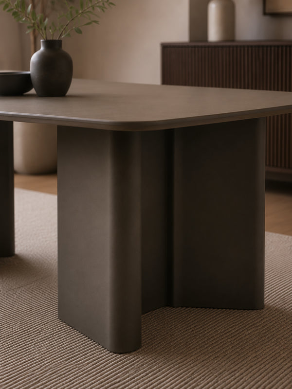 Moro Rectangular 6 Seater Dining Table - Matt Chocolate Brown - Living with Luxury