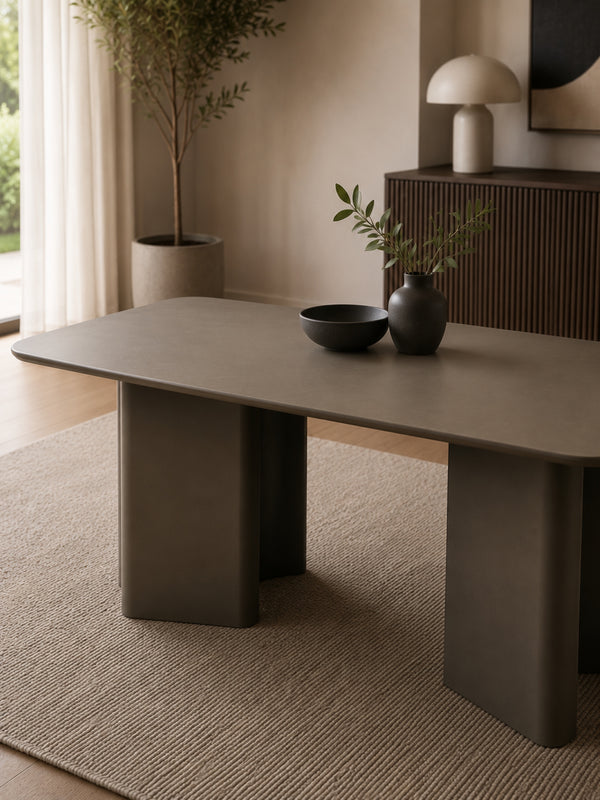 Moro Rectangular 6 Seater Dining Table - Matt Chocolate Brown - Living with Luxury