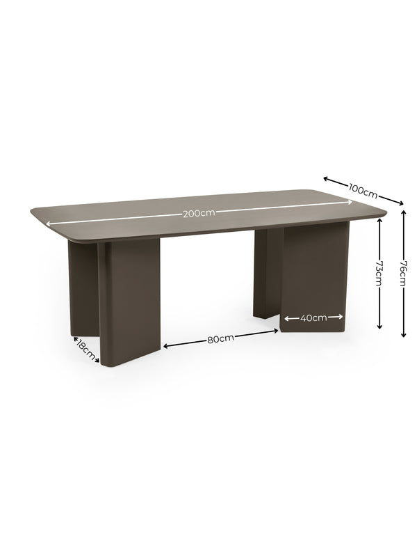 Moro Rectangular 6 Seater Dining Table - Matt Chocolate Brown - Living with Luxury