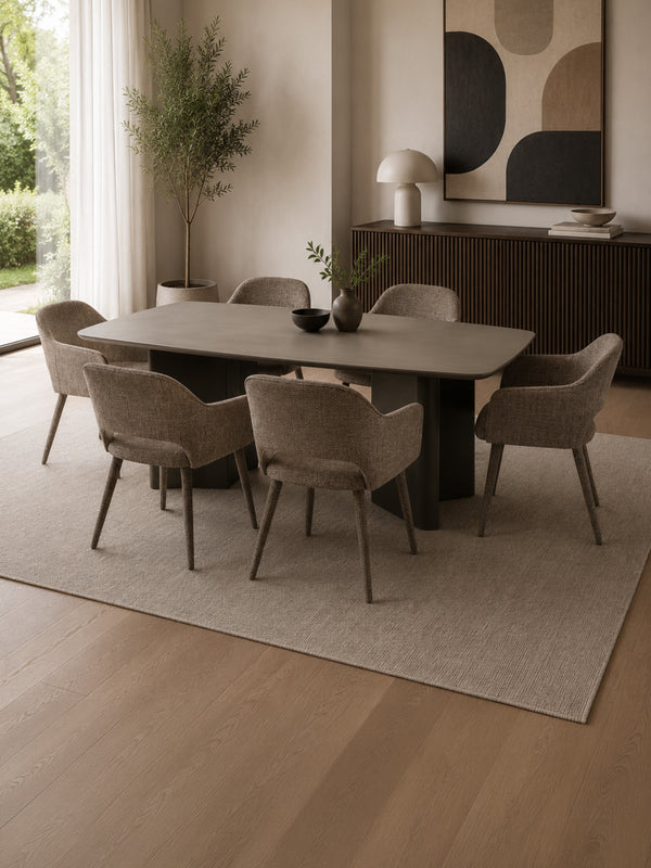 Moro Rectangular 6 Seater Dining Table - Matt Chocolate Brown - Living with Luxury