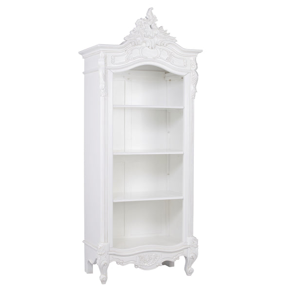 White Carved Bookcase – view 4