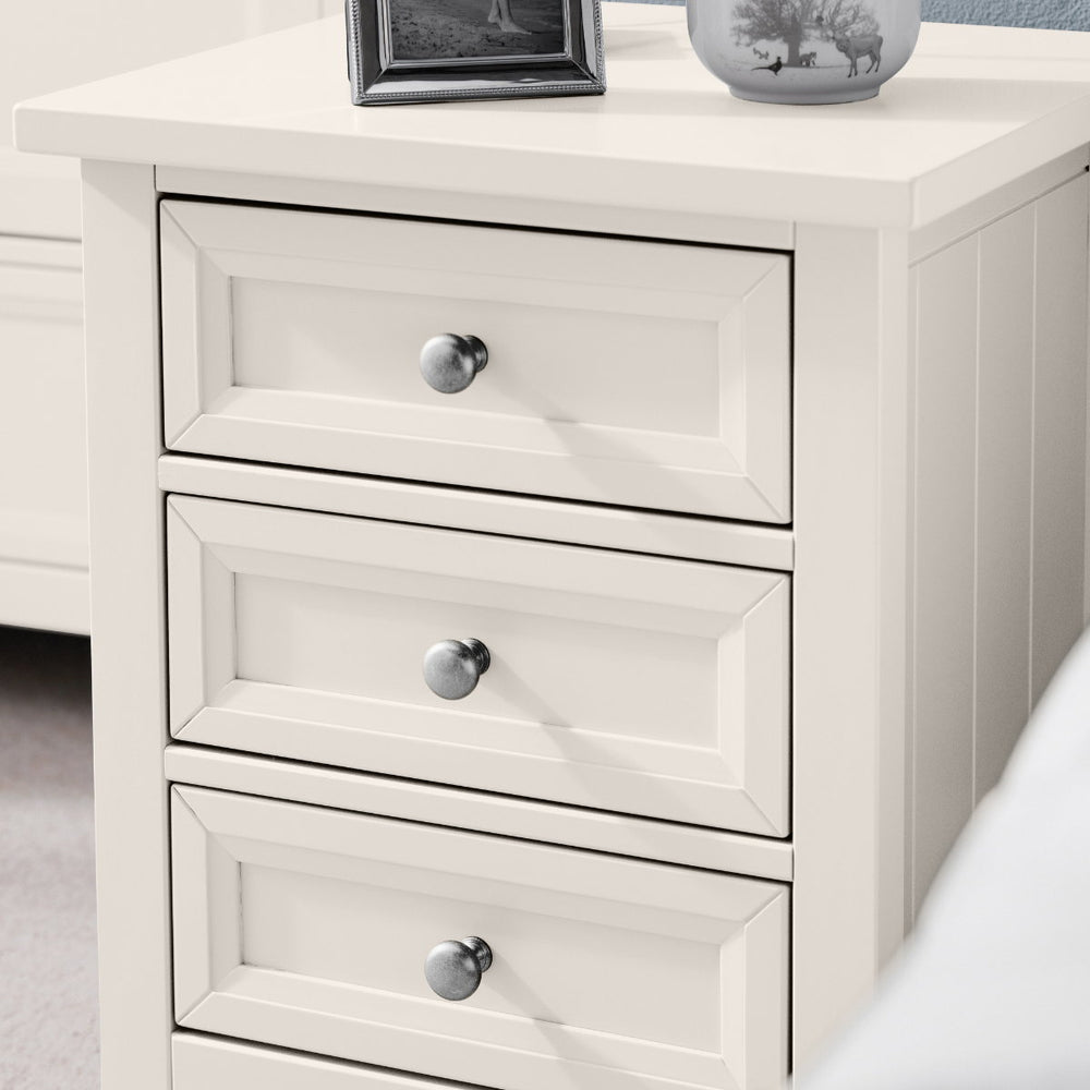 MAINE 3 DRAWER BEDSIDE - SURF WHITE - Living with Luxury