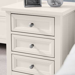 MAINE 3 DRAWER BEDSIDE - SURF WHITE - Living with Luxury