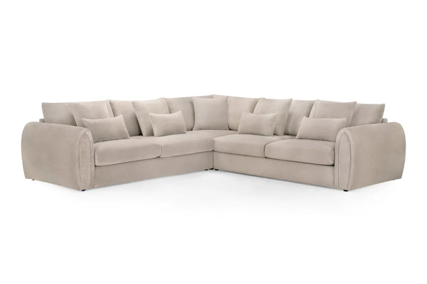 Mirabel Large Corner Sofa – Mocha & Grey Living Room Seating