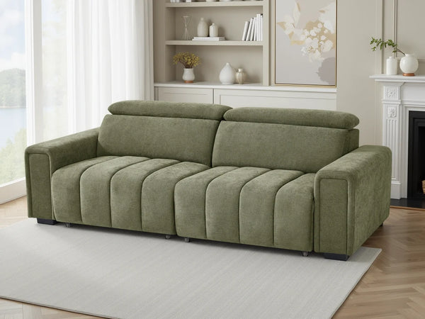Molly 3 Seater Electric Sofabed – Beige, Green & Grey Living Room Sofa